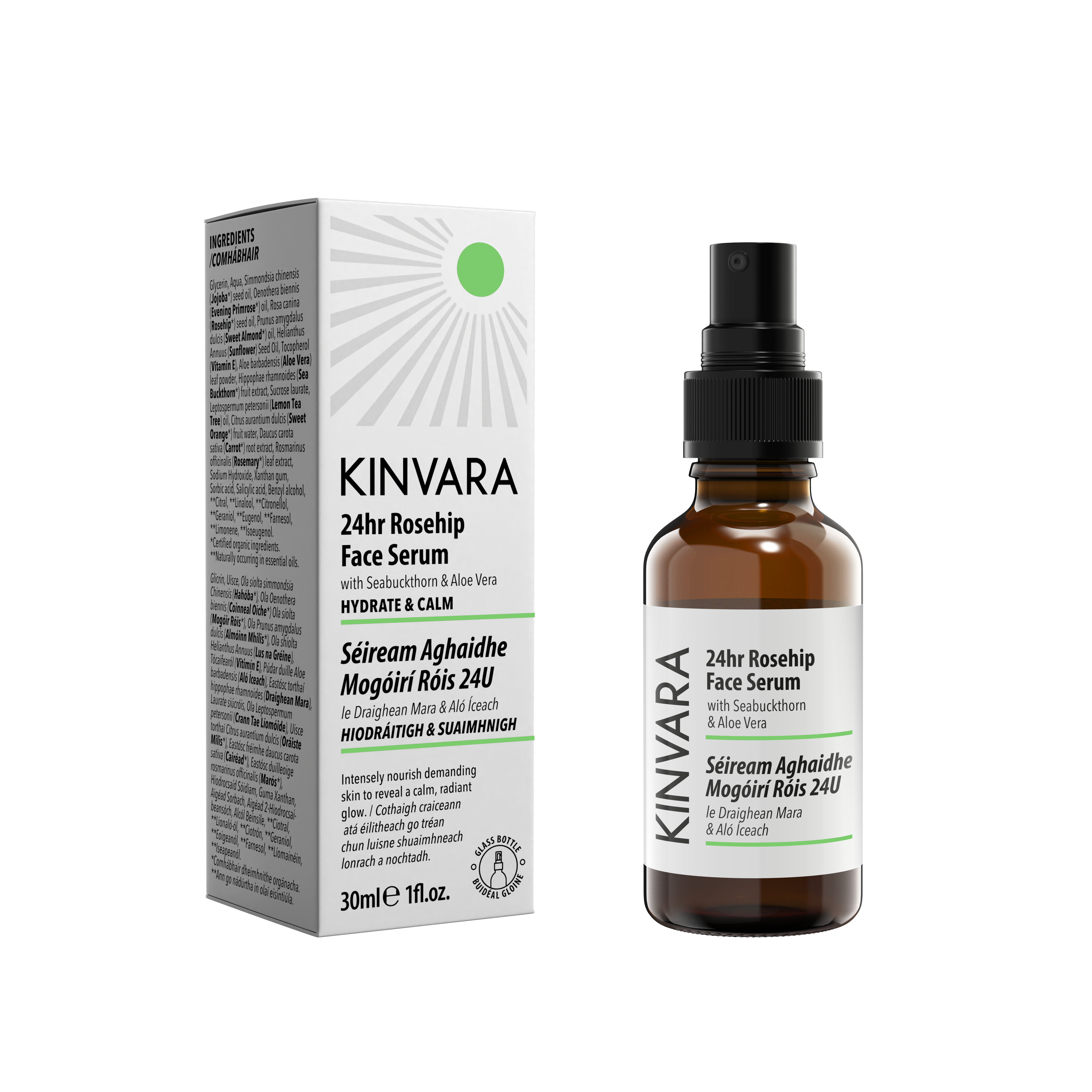 Kinvara 24hr Rosehip Face Serum 30ml