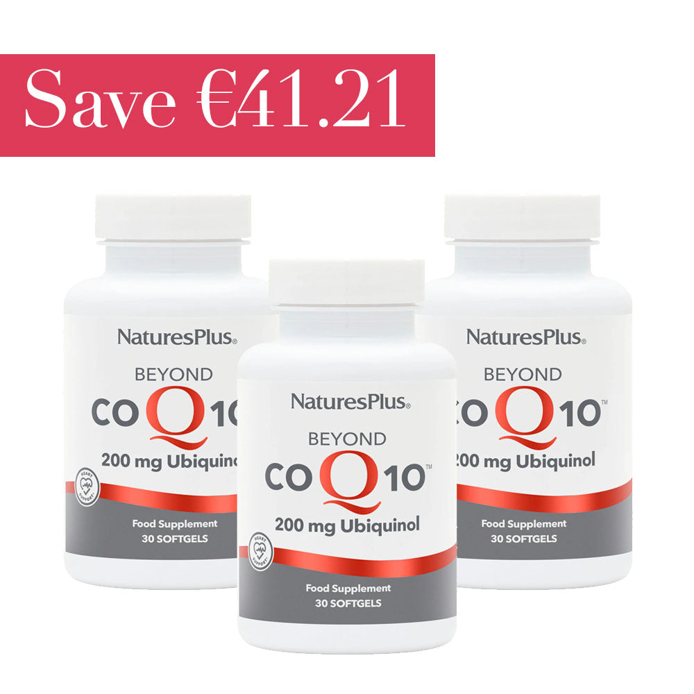 Natures Plus Beyond CoQ10 200mg 30 Softgels x3 Month Bundle - Save €41.24