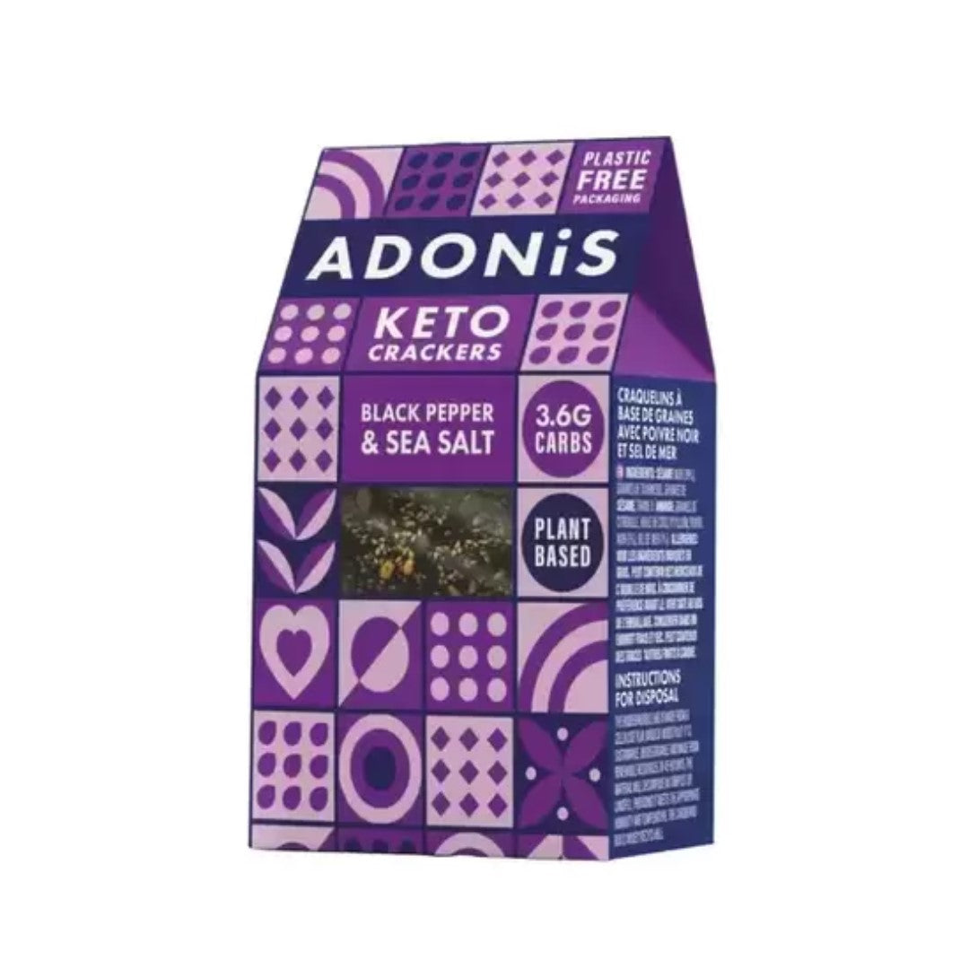 Adonis Black Pepper & Sea Salt Keto Crackers 60g