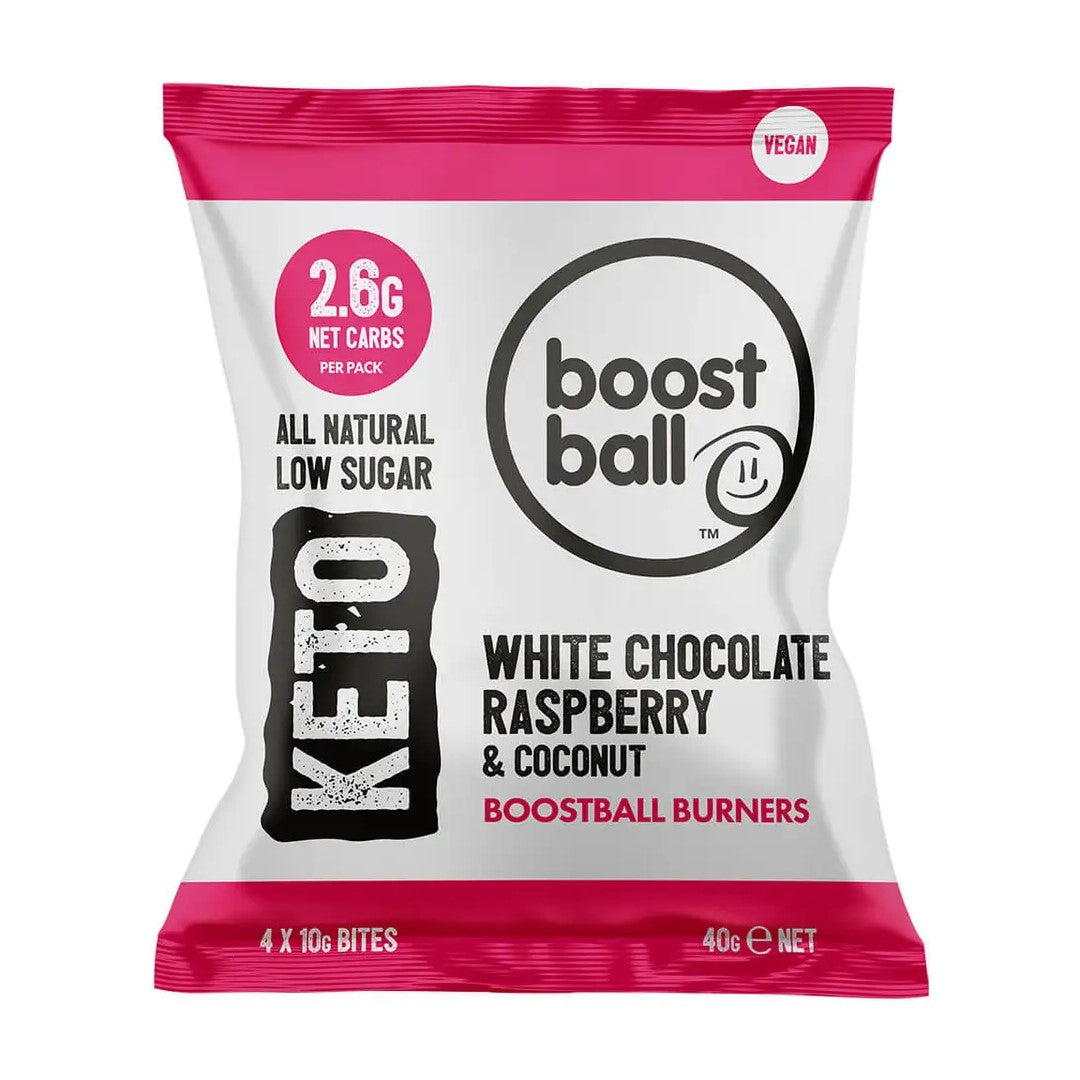 Boostball Raspberry White Choc Keto Bite 40g
