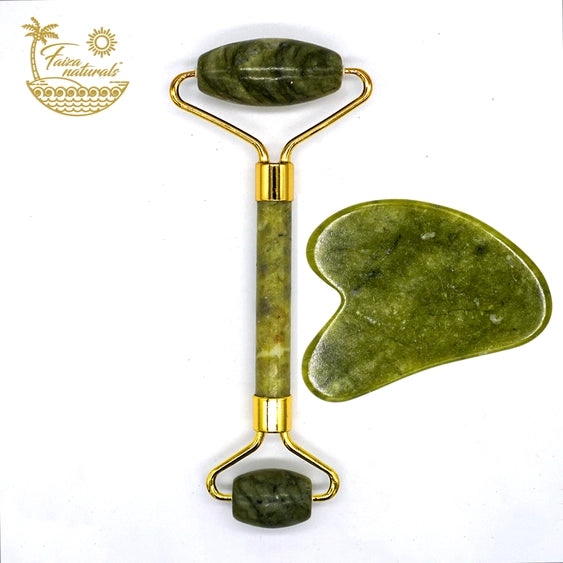 Brazilian Jade Roller and Gua Sha Set