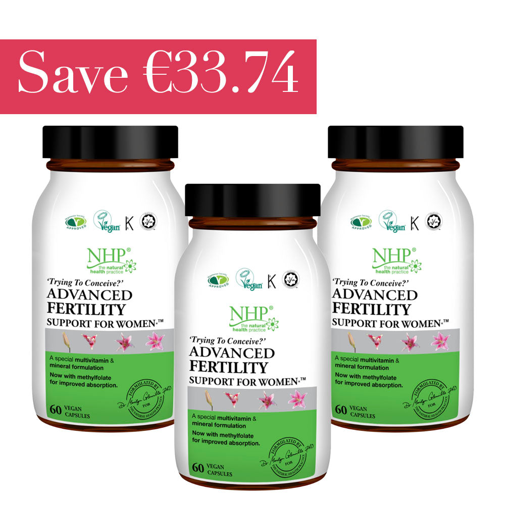 NHP Advanced Fertility Support for Women 60 Capsules x3 Jars | Save €33.74