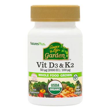 Nature's Plus Garden Vitamin D3 & K2 60 Capsules