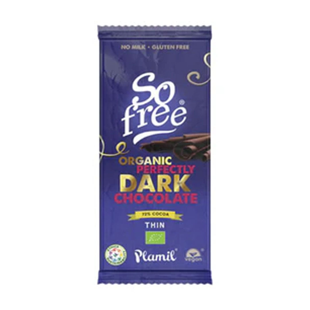 Plamil So Free Organic 72% Sugar Free Chocolate 80g