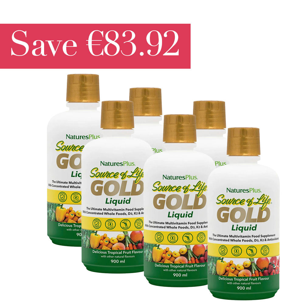 Natures Plus Source of Life Gold Liquid 900ml x 6 Bottles Save €83.90!