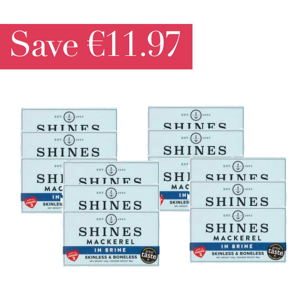 Shines Mackerel Fillets in Brine 125g Case of 12 | Save €11.97