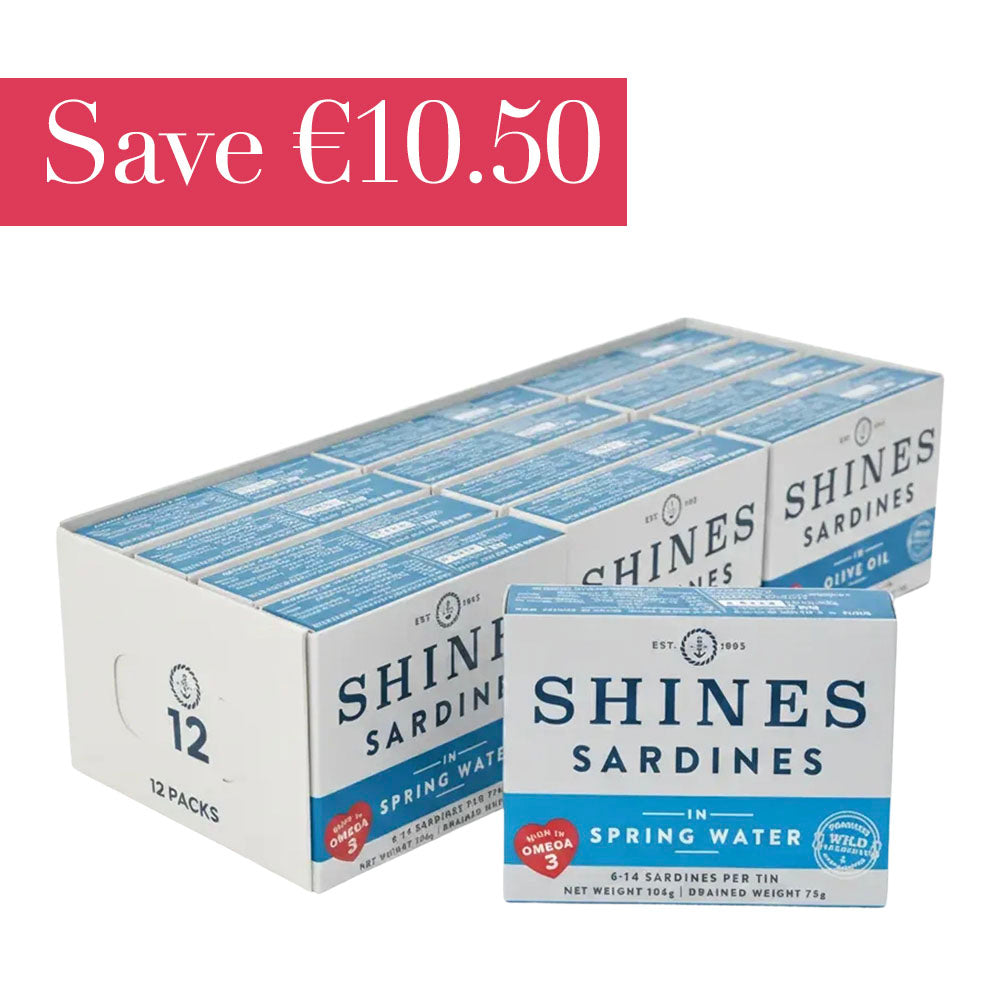 Shines Wild Irish Sardines in Spring Water 106g Case of 12 | Save €10.50