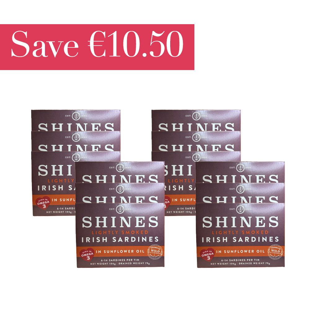 Shines Lightly Smoked Irish Sardines 106g Case of 12 | Save €10.50