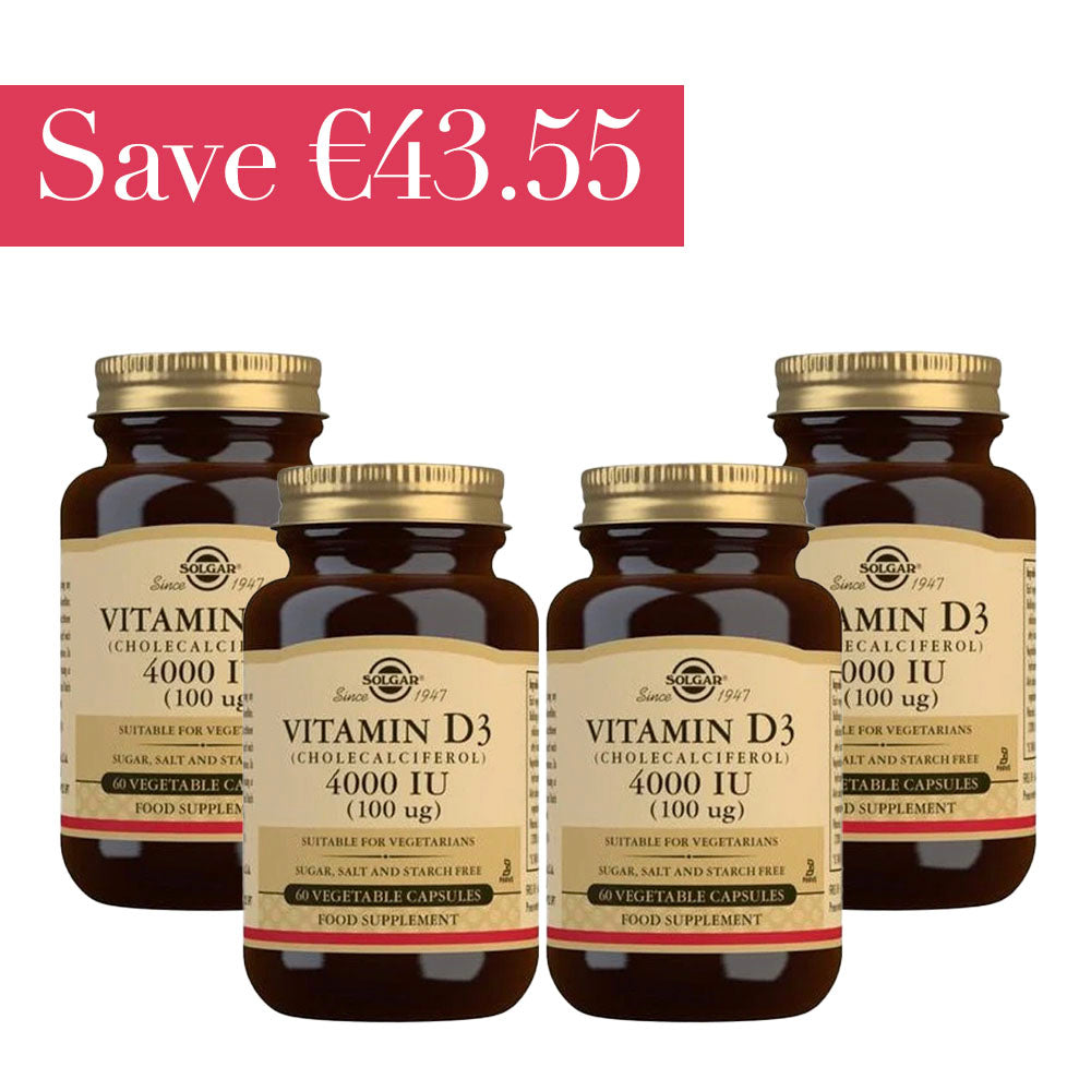 Solgar Vitamin D3 4000IU 120 Capsules x 4 - Save €43.55