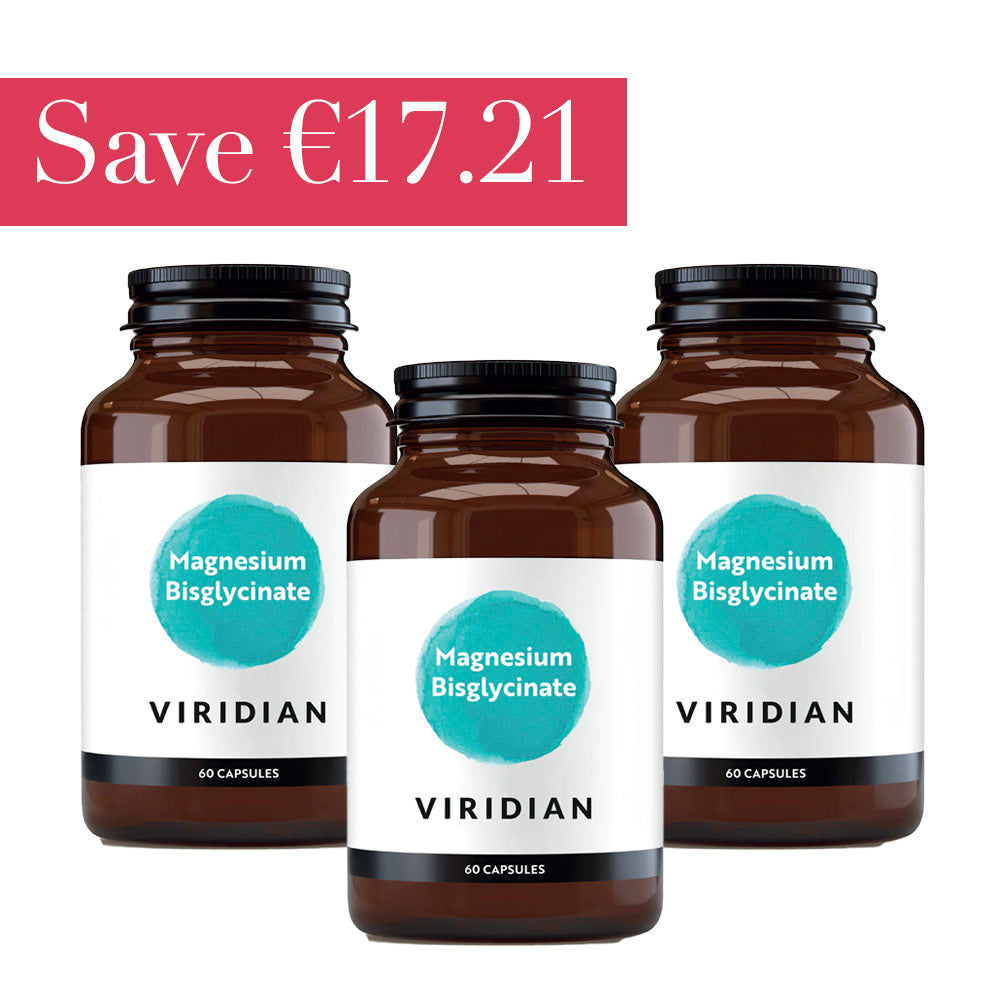 Viridian Magnesium Bisglycinate 60 Capsules x 3 Jars - Save €17.21