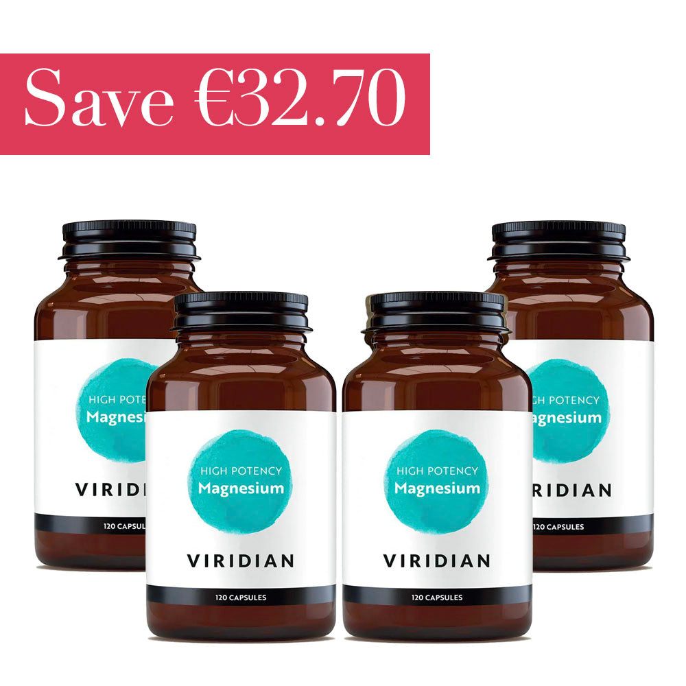 Viridian High Potency Magnesium 300mg 120 Capsules x 4 - Save €32.70