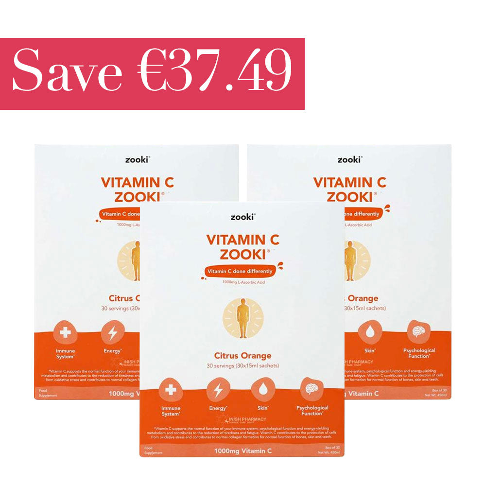 Zooki Vitamin C Orange 30 Sachets x 3 Month Bundle - Save €37.49!