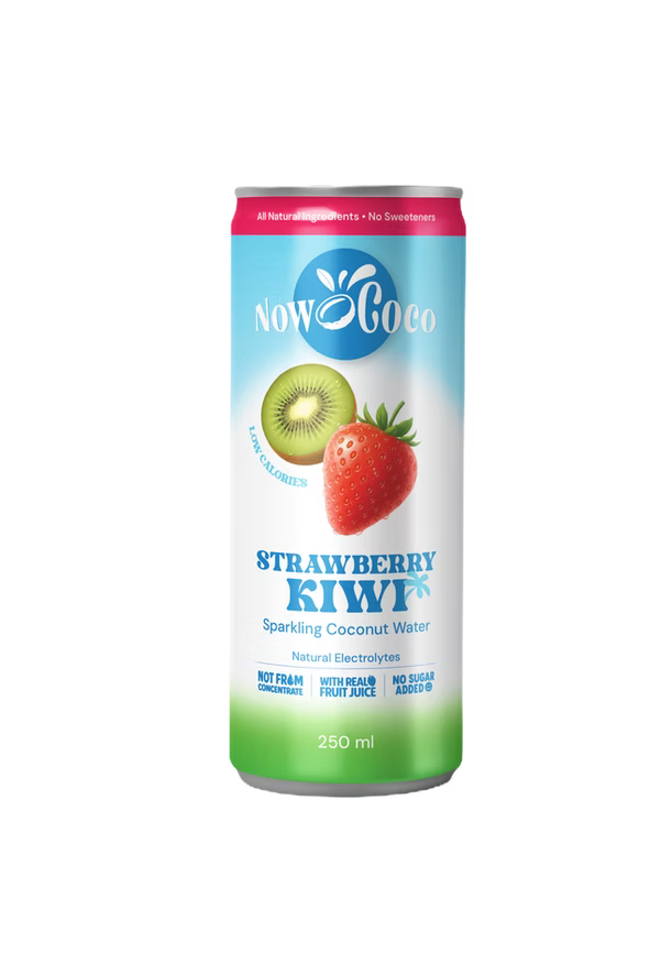 Now Coco Strawberry and Kiwi Sparkling Coconut Water 250ml