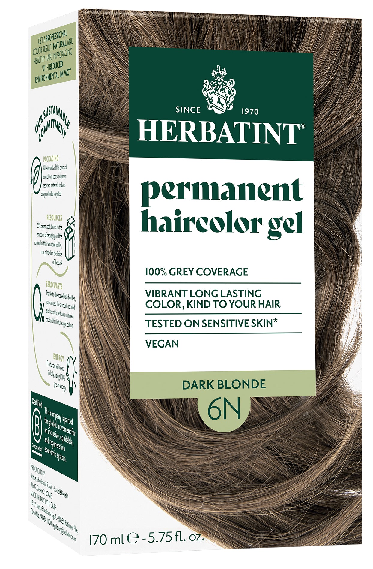 Herbatint Permanent Hair Colour 6N Dark Blonde 170ml