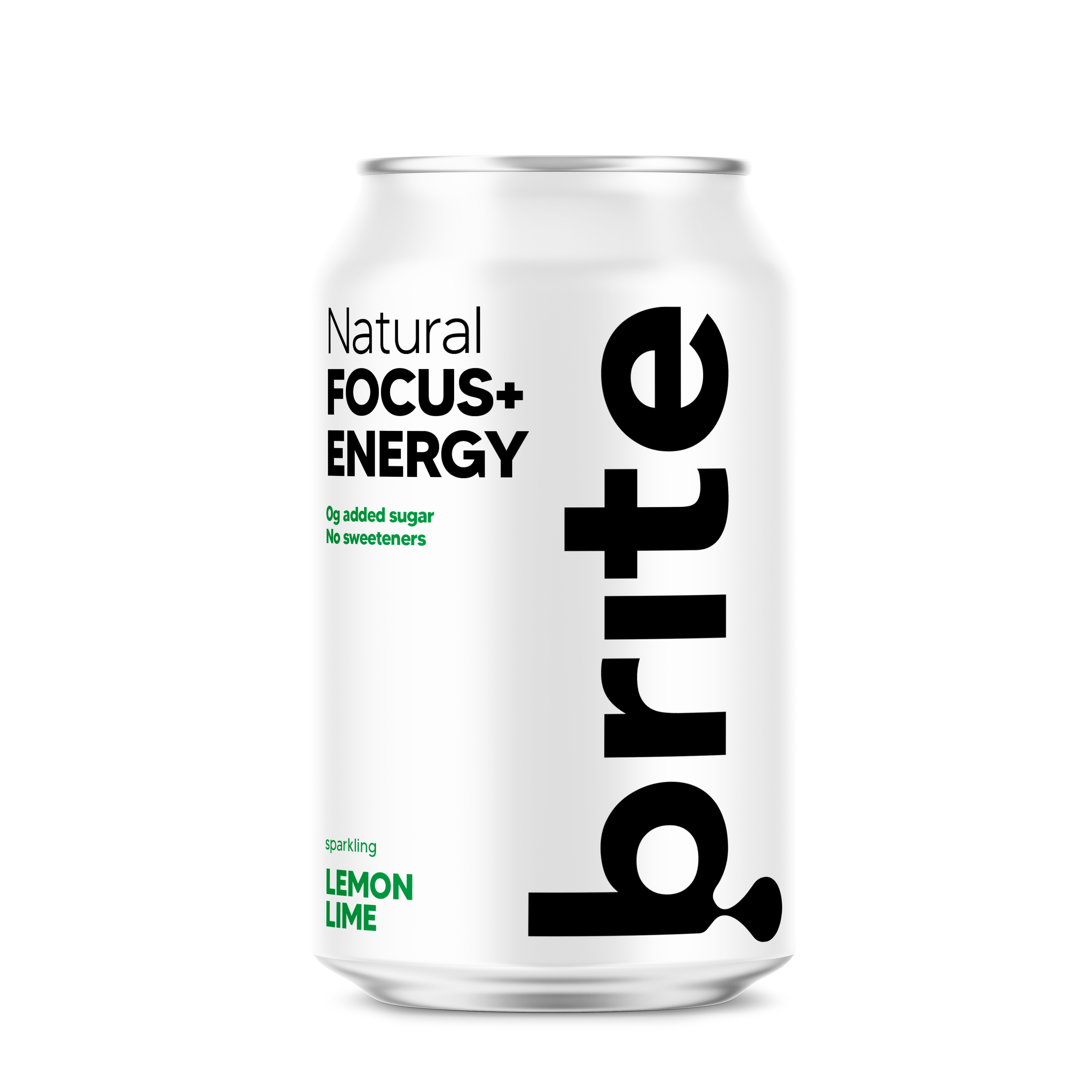 Brite Natural Focus Energy Lemon Lime 330ml Can