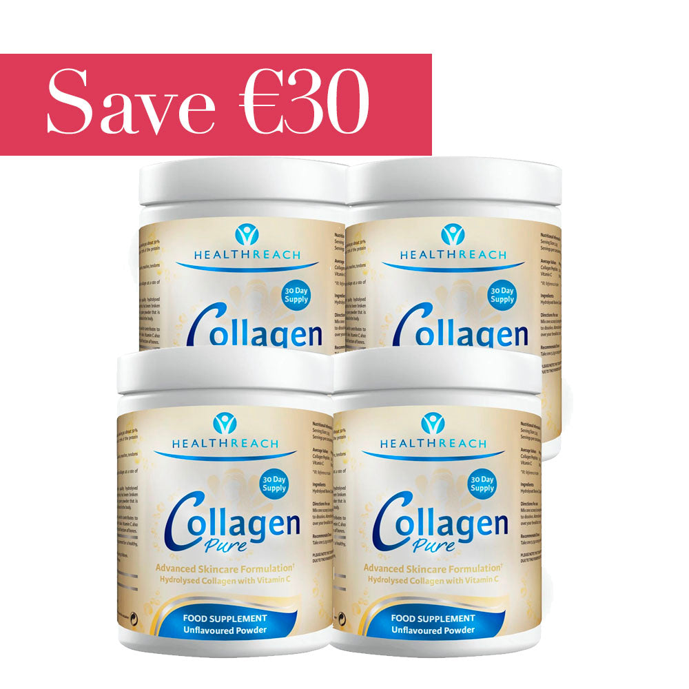 HealthReach Unflavoured Collagen Powder 30 Servings x 4 -Save €30