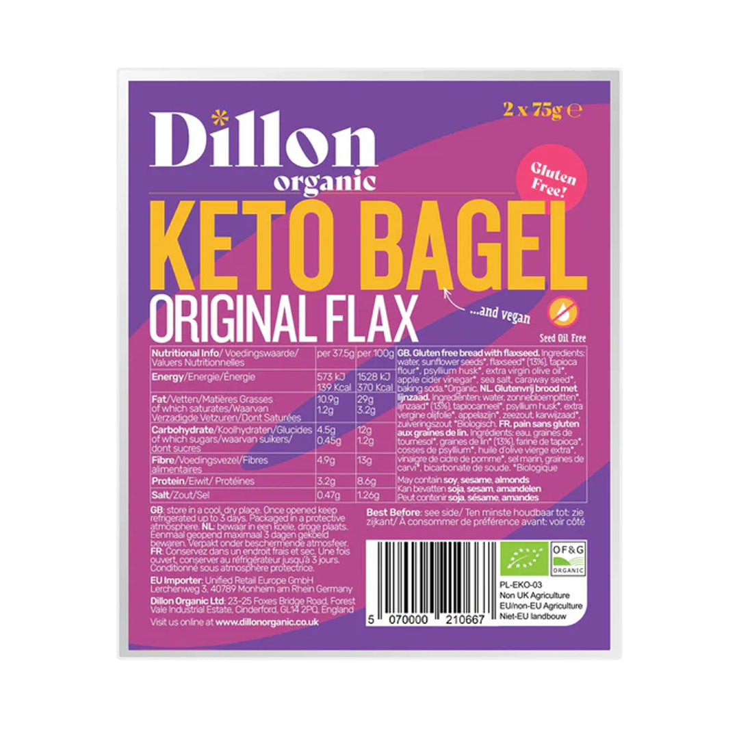 Dillon Organic Keto Bagel Original Flax 150g