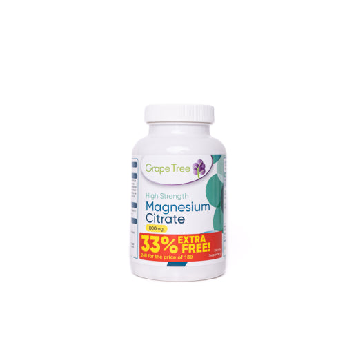 Grape Tree Magnesium Citrate 800mg 240 Tablets (33% Extra Free) | 25% OFF