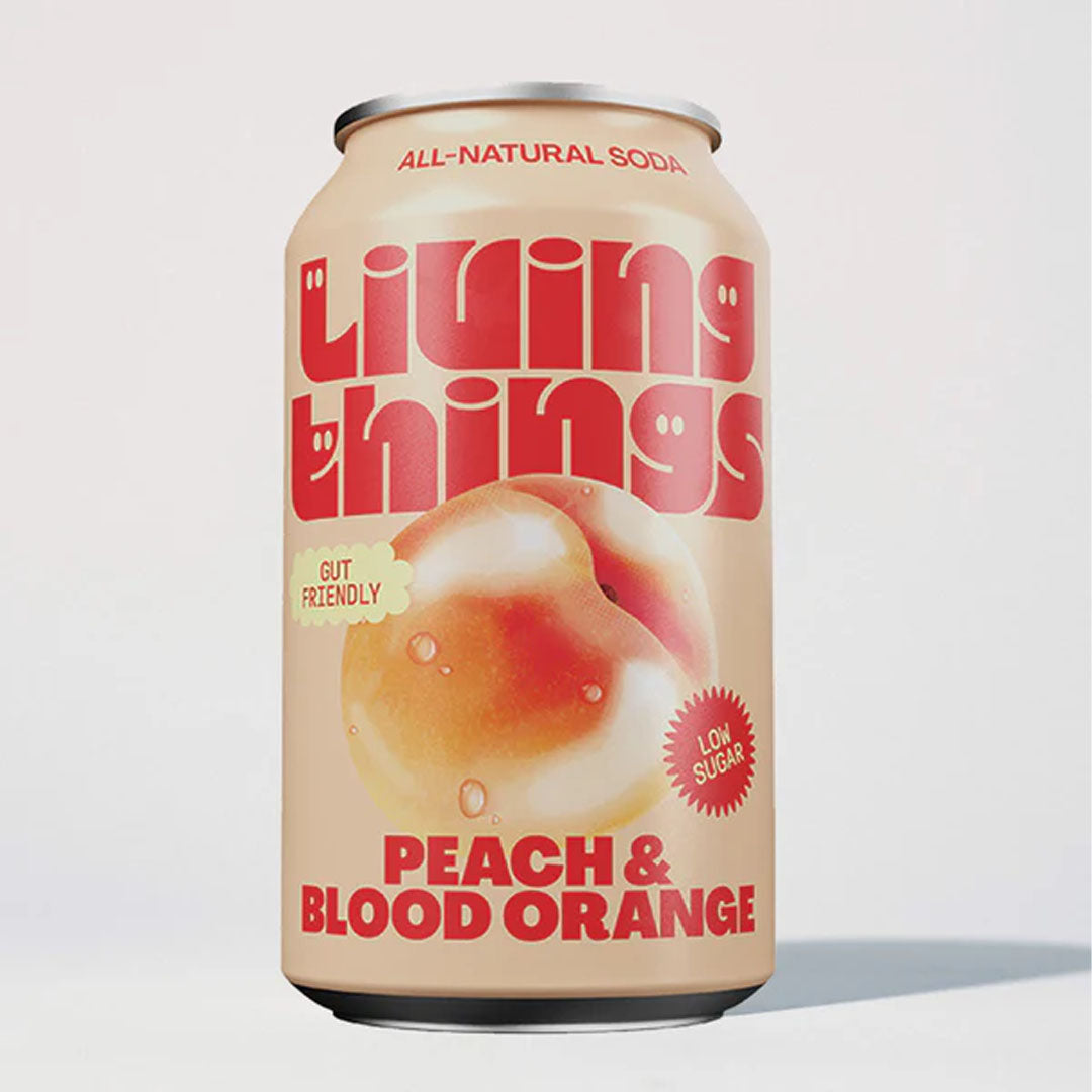 Living Things Peach & Blood Orange Prebiotic Soda 330ml