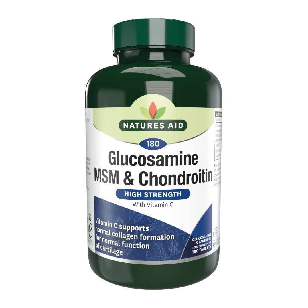 Natures Aid High Strength Glucosamine & Chrondroitin 180 Capsules