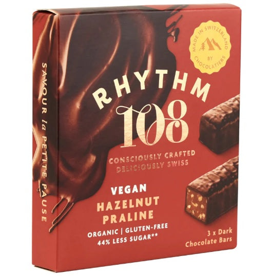 Rhythm 108 Hazelnut Praline Bar 3 Pack