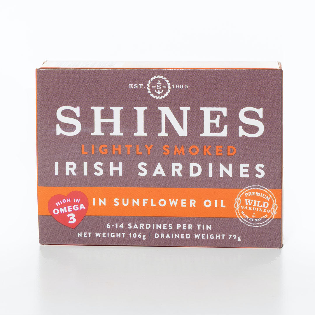 Shines Lightly Smoked Irish Sardines 106g