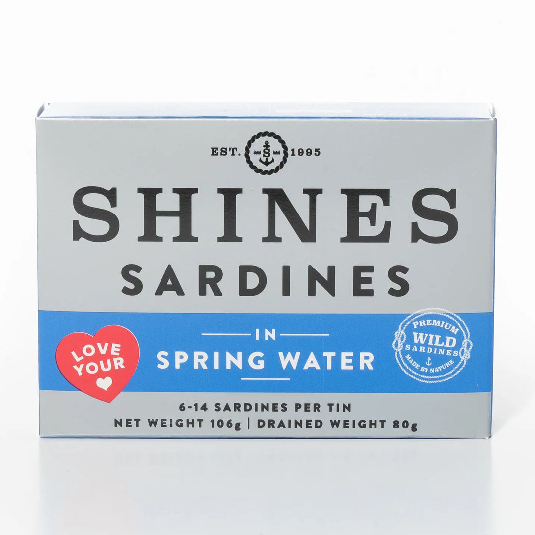 Shines Wild Irish Sardines in Spring Water 106g