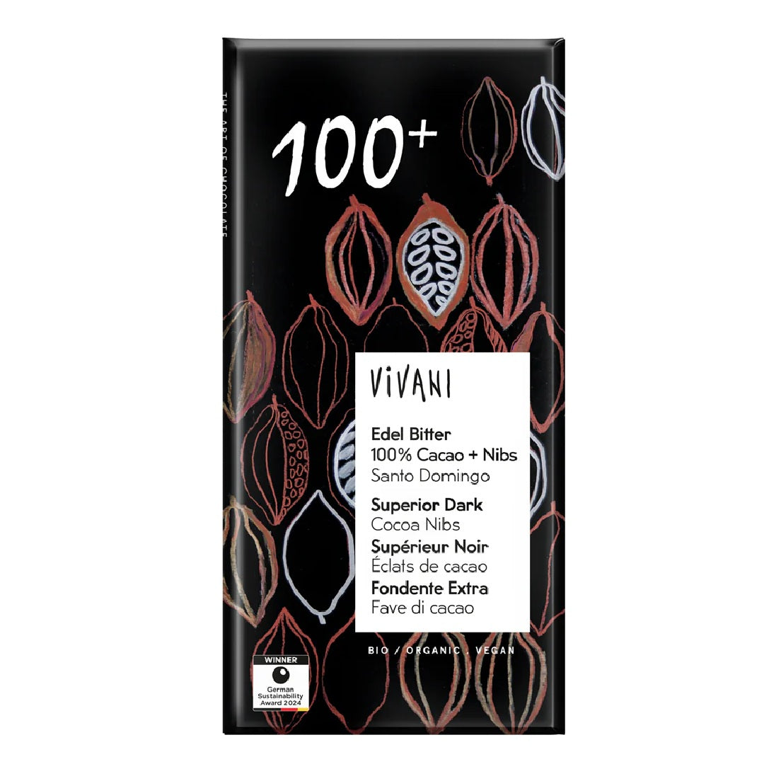 Vivani Superior Dark 100% with Cocoa Nibs