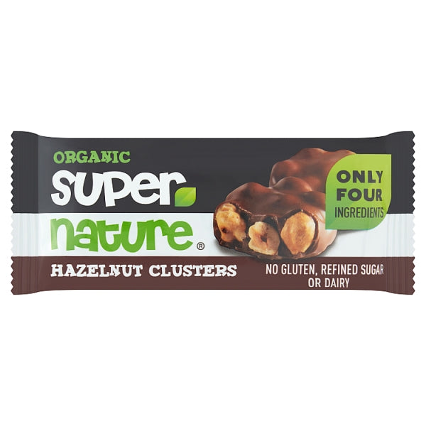 Organic Super Nature Hazelnut Clusters 34g
