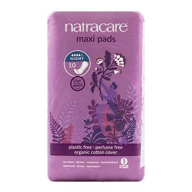 Natracare Night Time Maxi Pads 10's