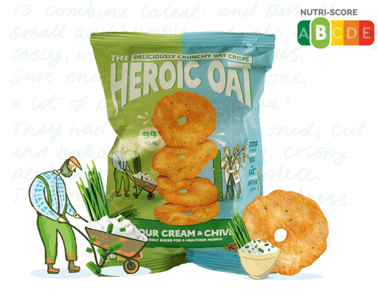 Heroic Oats Sour Cream and Chive Crisps